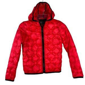 New Elements Girls Athleisure Jacket Size 10-12 Hooded Zip Lightweight Quilted